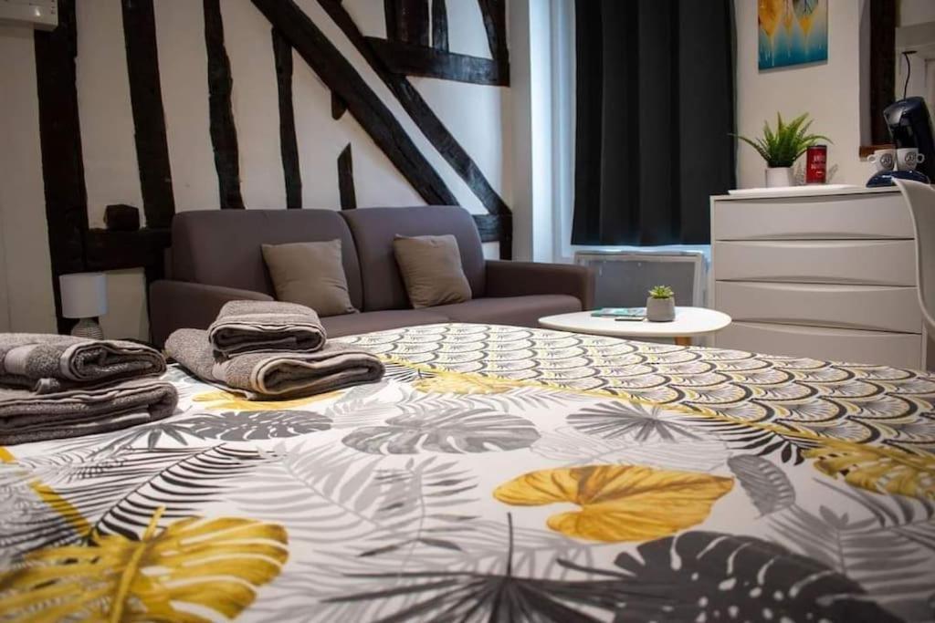 Studio Charmant Confortable Tv Centre Ville Louviers Bagian luar foto